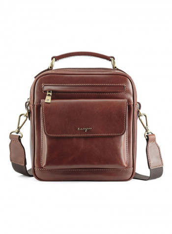 Statesman Leather Crossbody Bag Brown