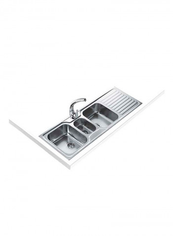 Classic 2½B 1D Inset Stainless Steel Two Bowls And One Drainer Sink Silver 1400x500x190mmmm