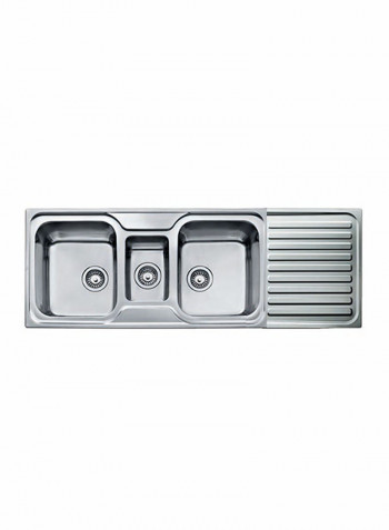 Classic 2½B 1D Inset Stainless Steel Two Bowls And One Drainer Sink Silver 1400x500x190mmmm
