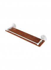 Que New Collection Ironwood Wood Shelf Brown/Matte White 22inch