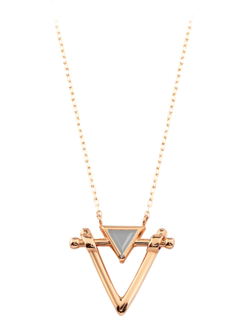 18K Gold Inverted Triangle Pendant Necklace