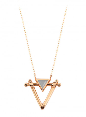 18K Gold Inverted Triangle Pendant Necklace