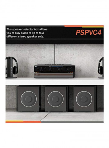 4-Channel Stereo Speaker Selector Box B0013CH7UK Black/White