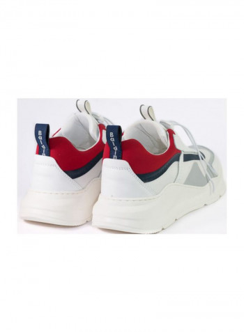 Lace-Up Sneakers White/Red/Blue