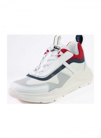 Lace-Up Sneakers White/Red/Blue