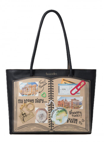 My Travel Diary Stickers Printed Tote Bag Multicolour