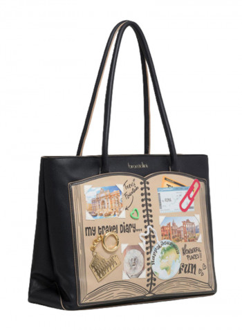 My Travel Diary Stickers Printed Tote Bag Multicolour