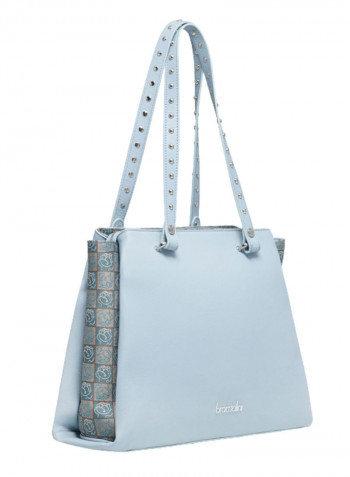 Asia Round Rivet Detail Tote Bag Blue/Grey