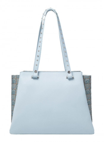 Asia Round Rivet Detail Tote Bag Blue/Grey