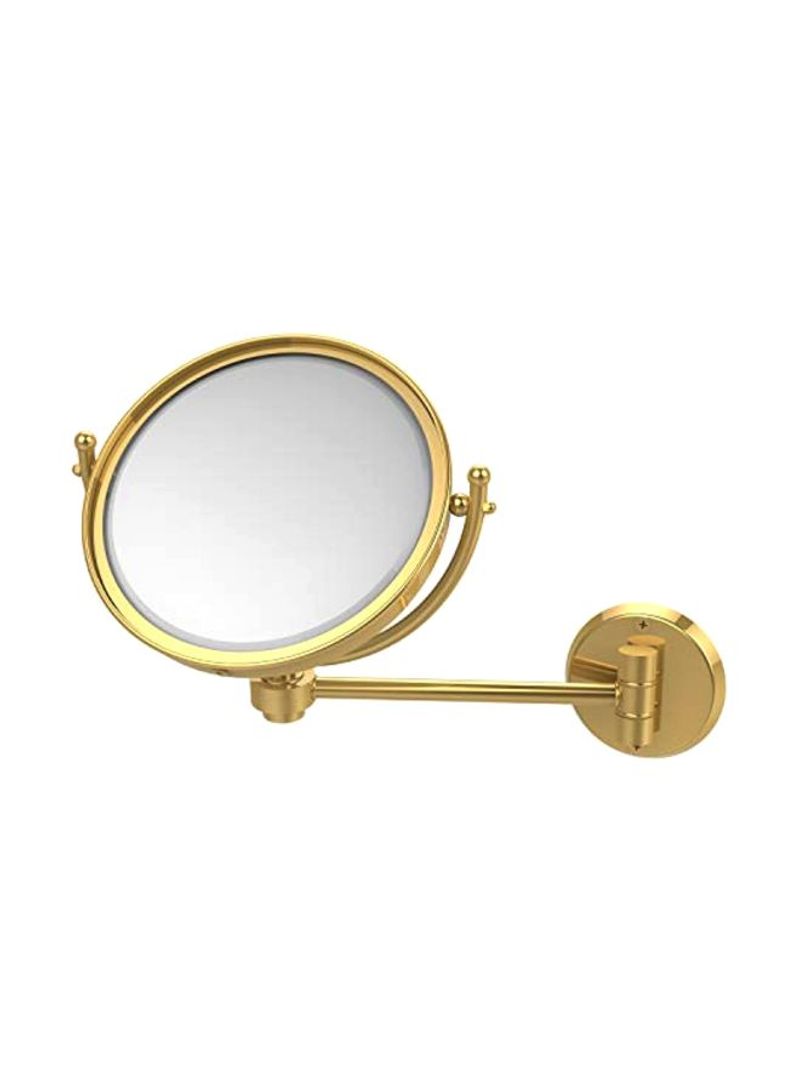 Wall Mounted 2X Magnification Mirror Polished Brass 11x8x10inch