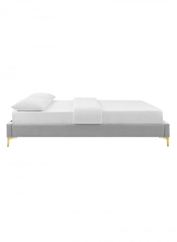 Sutton Super King Bed Frame With Spring Mattress Grey 200x200cm