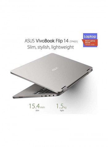 VivoBook Flip 14 TP401MA-EC340TS Laptop With 14-Inch FHD Display, Celeron N4020 Processor/4GB RAM/128 eMMC/Intel UHD Graphics 600 Grey