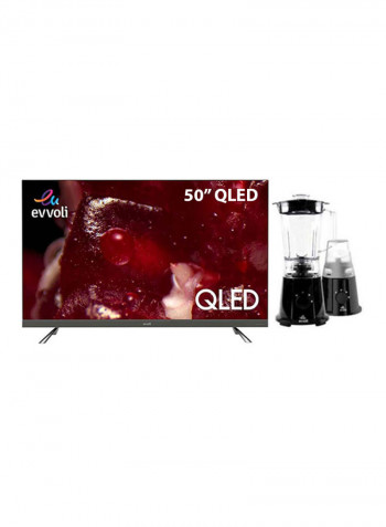50 Inch QLED Android Smart TV With Built In Soundbar With Blender 1.5L 50EV350QA/EVKA-BL15B Black