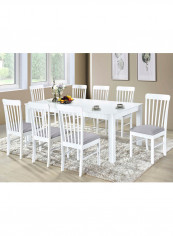 9-Piece Mercury Dining Table Set White/Grey