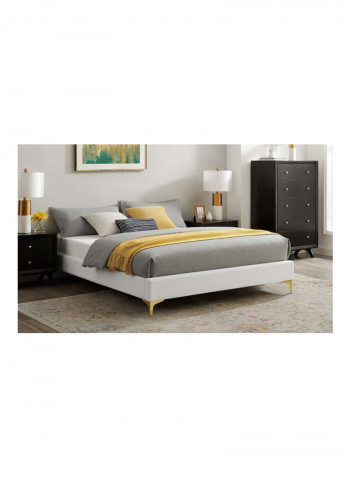 Sutton Super King Bed Frame With Spring Mattress Grey 200x200cm