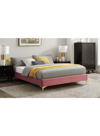 Sutton Super King Bed Frame With Spring Mattress Pink 200x200cm