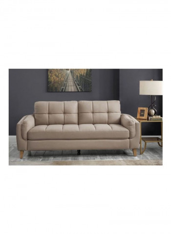 3-Seater Sofa Beige 212 x 88cm