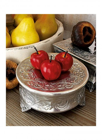 4-Piece Aluminum Cake Stand Silver 22x22x6.5inch