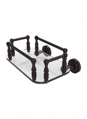 Dottingham Collection Wall Mounted Glass Tray Guest Towel Holder Brown