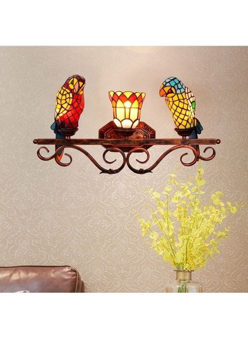 Retro Parrot Glass Wall Lamp Multicolour