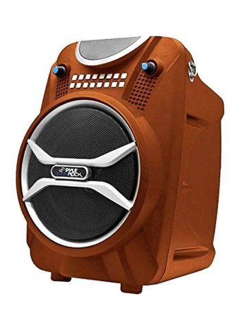 Wireless Bluetooth Portable PA Speaker System With FM/Radio/Microphone Brown/Black