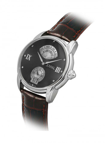 Men's Casual Leather Quartz Analog Wrist Watch 6606 GSLQ 33 E