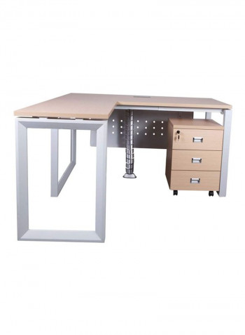 Vorm Modern Workstation Beige/White 160x140x75cm