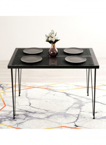 5-Piece Dining Table Set Black 75.5x117.5x5cm