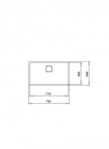 Be Linea Rs15 71.40 Undermount Stainless Steel Sink With One Bowl Silver 750x440x200mmmm