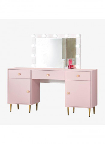 Flareon Dresser And Mirror With Lighting Rose Gold 150x42x76cm