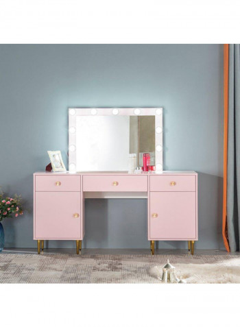 Flareon Dresser And Mirror With Lighting Rose Gold 150x42x76cm