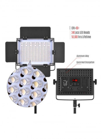 3-Piece Dimmable LED Studio Photo Lighting White/Yellow