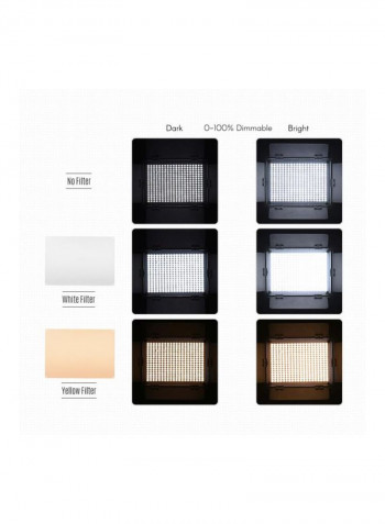 3-Piece Dimmable LED Studio Photo Lighting White/Yellow