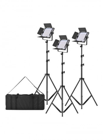 3-Piece Dimmable LED Studio Photo Lighting White/Yellow
