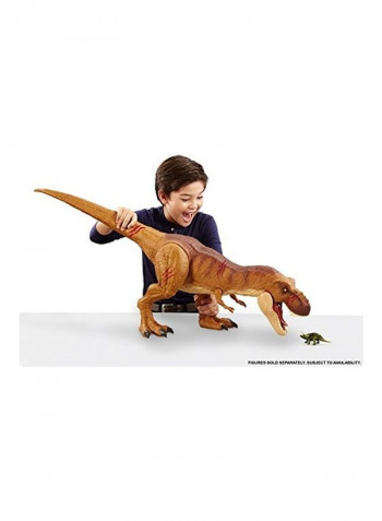 Battle Damage Roaring Tyrannosaurus Rex Figure 7 x 24inch