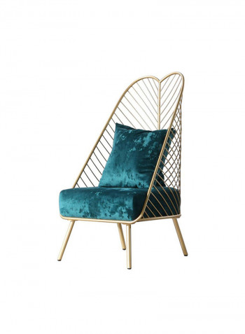 1 Seater Razonfabric Sofa Green/Gold 63x64x111cm