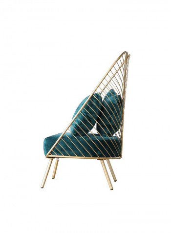 1 Seater Razonfabric Sofa Green/Gold 63x64x111cm
