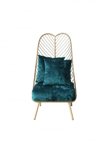 1 Seater Razonfabric Sofa Green/Gold 63x64x111cm