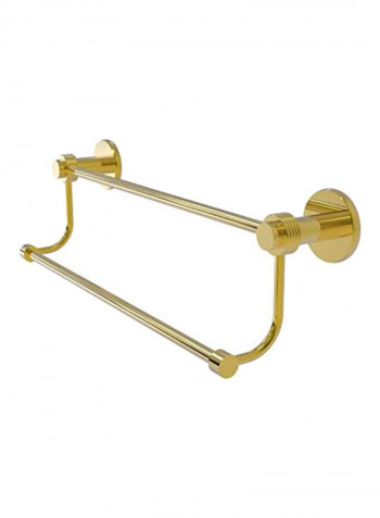 Mercury Collection Double Groovy Accents Towel Bar Gold 30inch