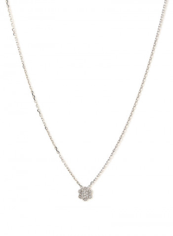 18K White Gold Diamond Studded Necklace