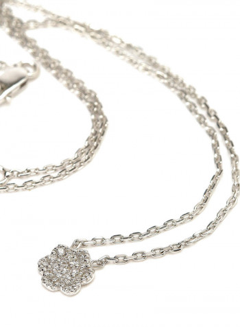 18K White Gold Diamond Studded Necklace