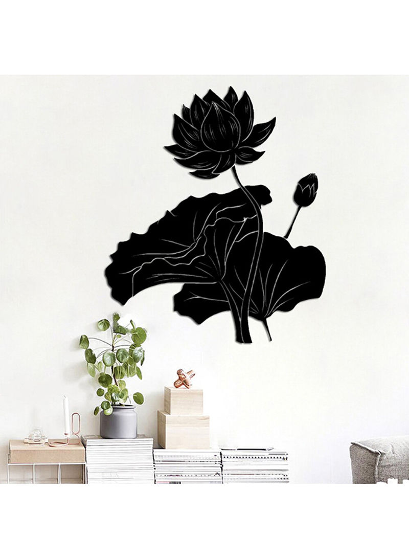 3D Acrylic Lotus Flower Wall Sticker Black