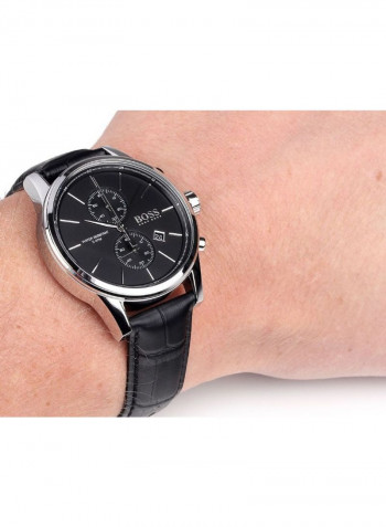 Men's Leather Analog Watch With Date Display 1513279