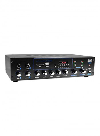 Professional Powered Amplifier And Bluetooth Receiver Stereo Audio System PT506BT Black