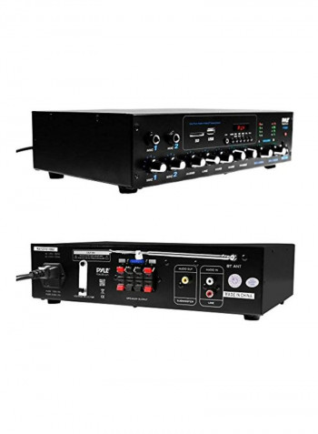 Professional Powered Amplifier And Bluetooth Receiver Stereo Audio System PT506BT Black