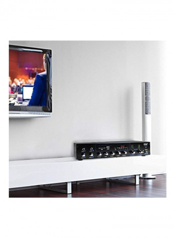 Professional Powered Amplifier And Bluetooth Receiver Stereo Audio System PT506BT Black
