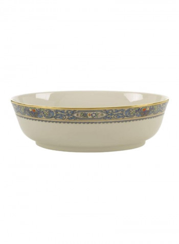 Open Vegetable Bowl White/Purple/Yellow 9.25x3x8.87inch