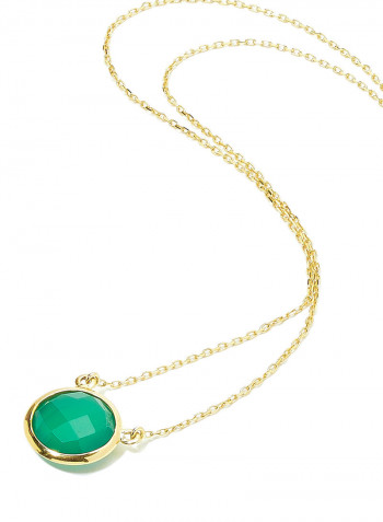 18 Karat Gold Mother Of Pearl Single Stone Necklace