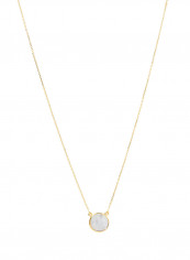 18 Karat Rose Gold Mother Of Pearl Single Stone Necklace