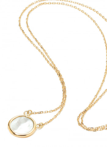 18 Karat Rose Gold Mother Of Pearl Single Stone Necklace